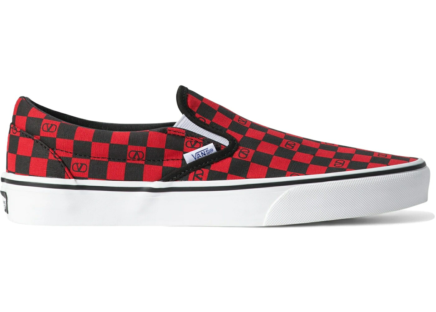 ヴァンズ バンズ クラシック スリッポン 赤 レッド スニーカー メンズ VANS CLASSIC SLIP-ON VALENTINO GARAVANI CHECKERBOARD RED / CHECKERBOARD RED