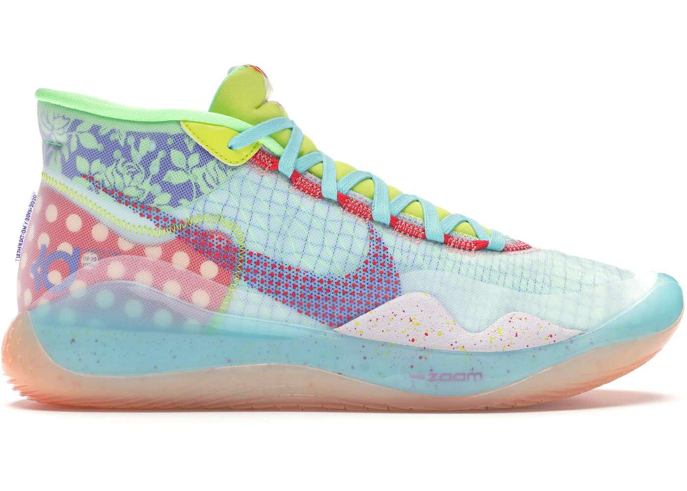 ナイキ ジャム 赤 赤いこと 青み 青色 スニーカー メンズ NIKE KD 12 PEACH JAM / TEAL TINT RED ORBIT PHOTO BLUE
