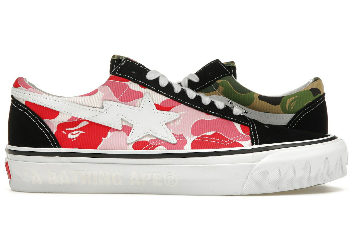 ヴァンズ バンズ 黒色 ブラック 白色 ホワイト オールドスクール スニーカー メンズ VANS LX OLD SKOOL BAPE ABC MULTI-CAMO / BLACK WHITE MULTI COLOR