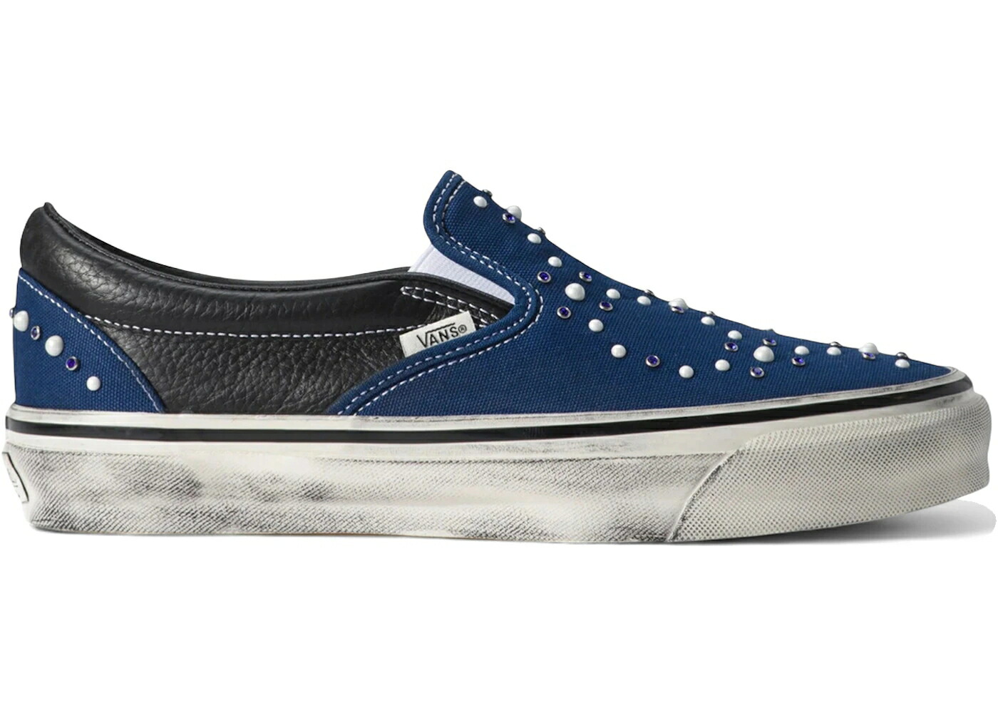 ヴァンズ バンズ 古典派音楽 スリッポン 藍色 インディゴ 黒いこと 黒いこと スニーカー メンズ VANS LX CLASSIC SLIP-ON 98 PEARLIZED PACK INDIGO / INDIGO BLACK