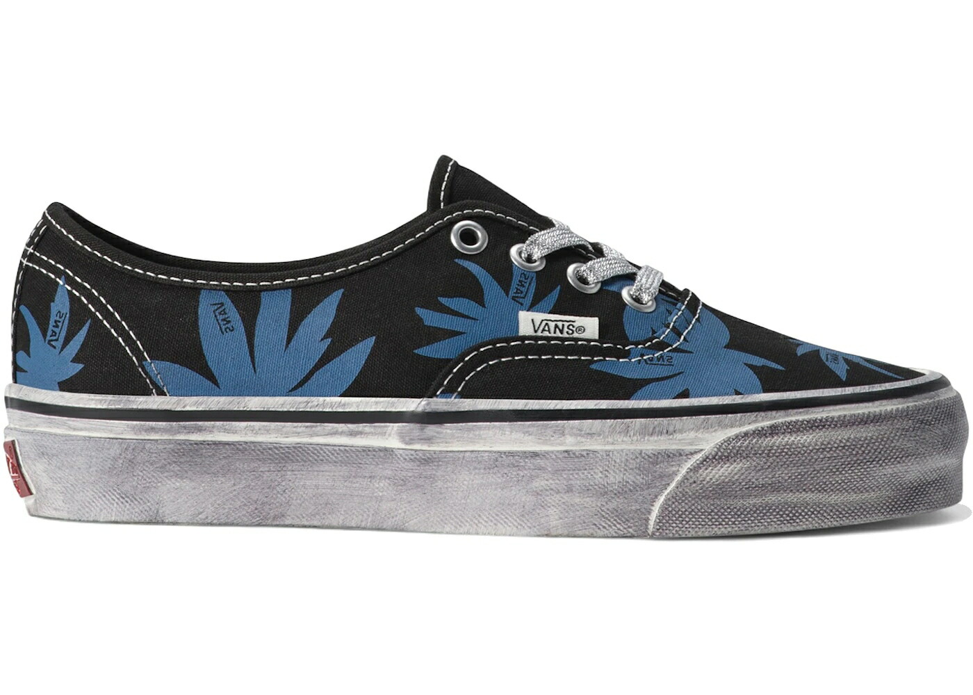 ヴァンズ バンズ プレミアム オーセンティック 黒色 ブラック 青色 ブルー スニーカー メンズ VANS PREMIUM AUTHENTIC ARCHIVE PALMS BLACK BLUE /