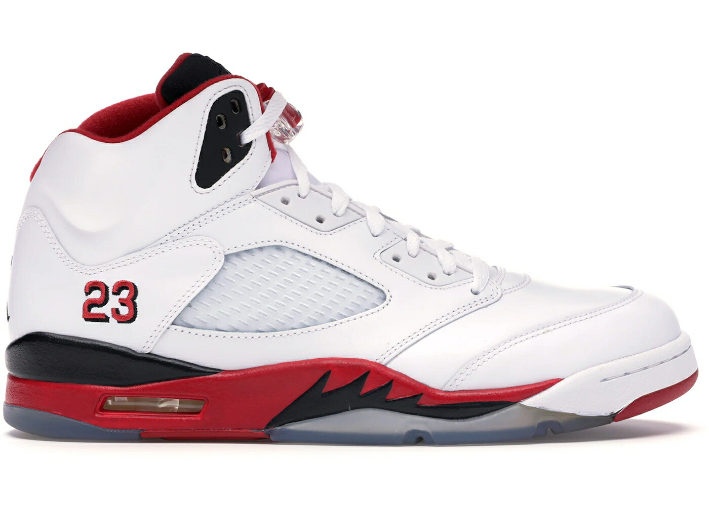 ナイキ ジョーダン ファイア 赤 レッド 黒色 ブラック 白色 ホワイト スニーカー メンズ JORDAN 5 RETRO FIRE RED BLACK TONGUE (2013) / WHITE FIRE RED BLACK