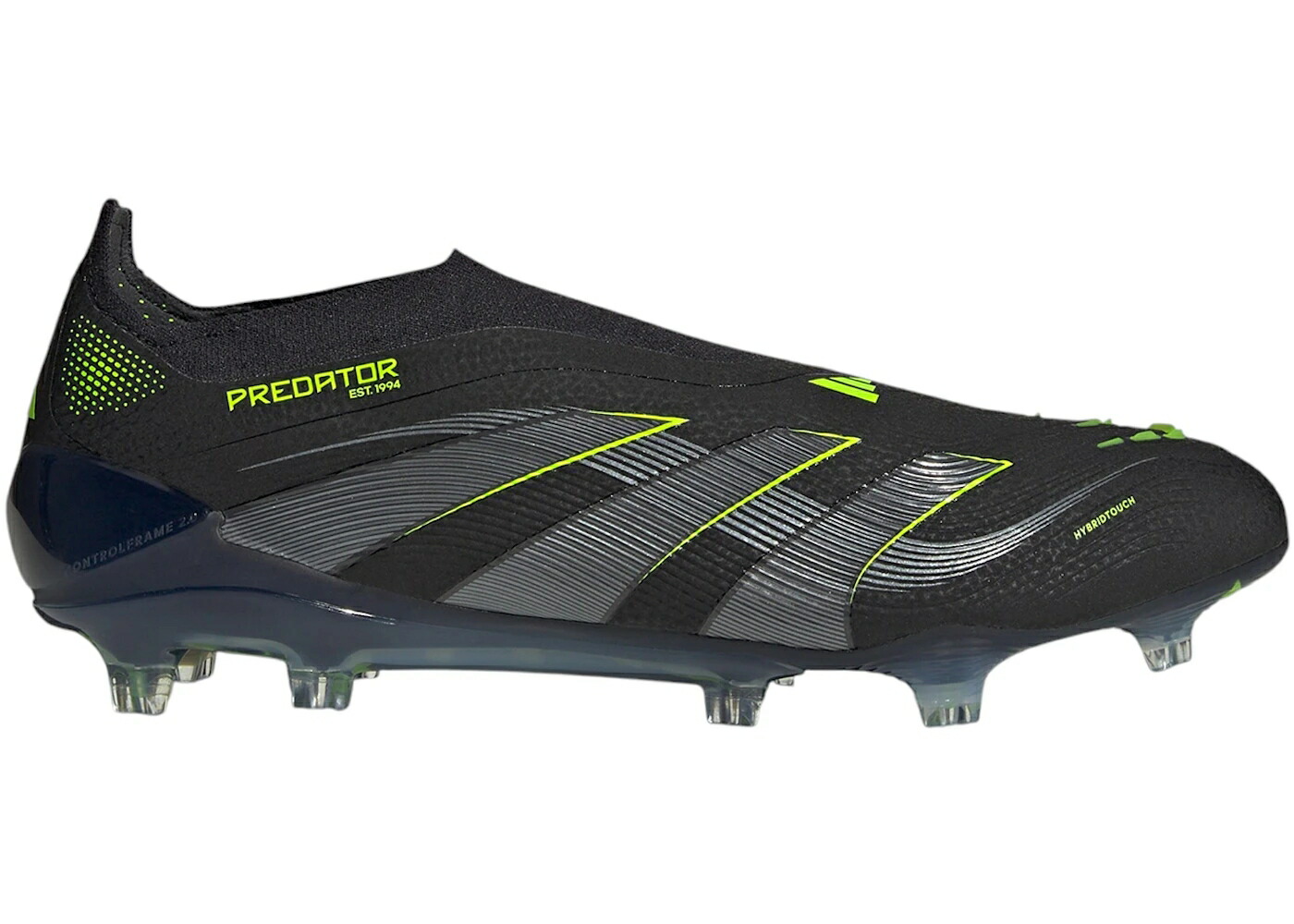 アディダス プレデター エリート コア 黒色 ブラック カーボン スニーカー メンズ ADIDAS PREDATOR ELITE LACELESS FG CORE BLACK CARBON LUCID LEMON / CORE BLACK CARBON LUCID LEMON
