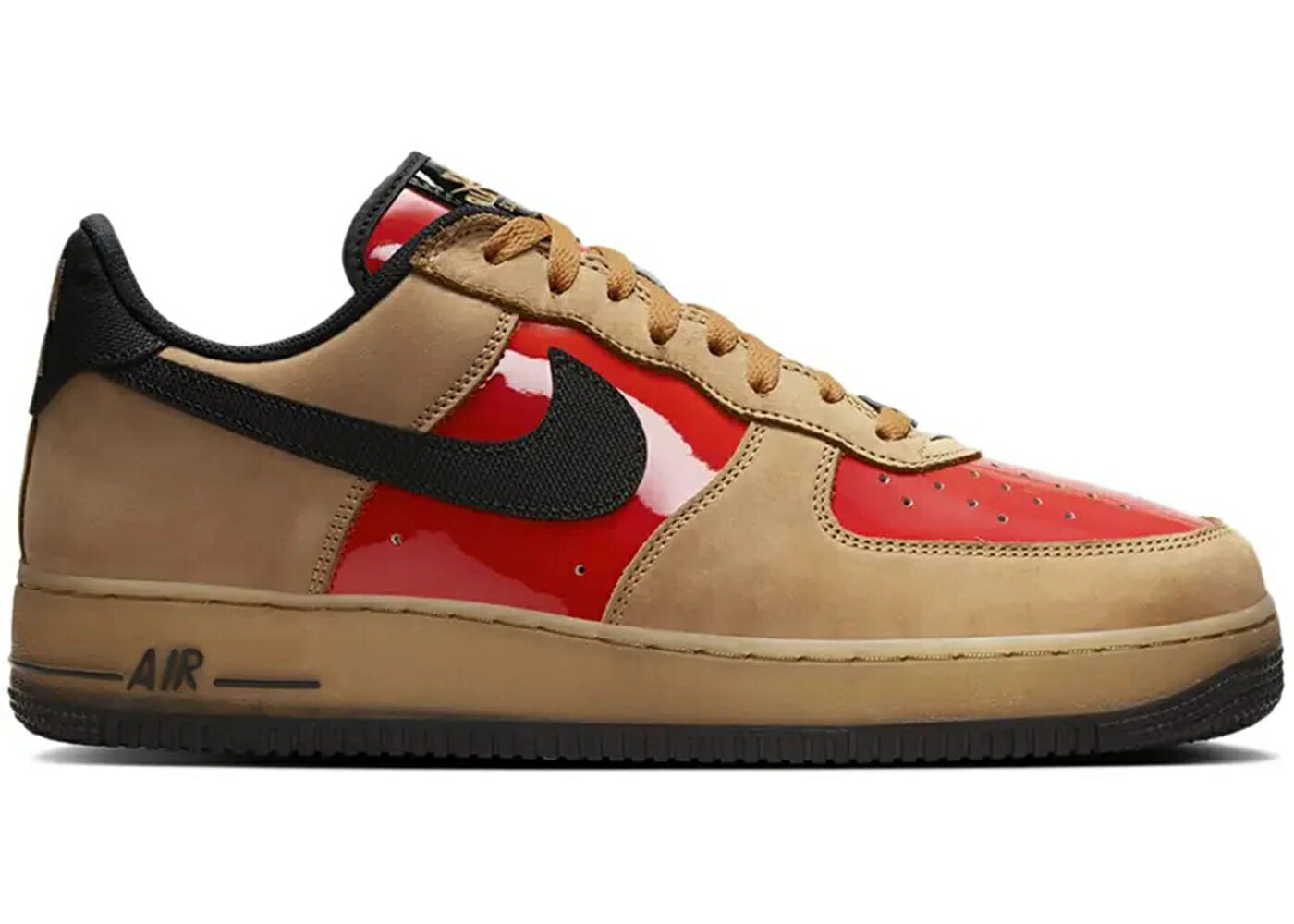 ナイキ クリムゾン 黄味がかった 黄色 空軍 スニーカー メンズ NIKE AIR FORCE 1 LOW WORLD TOUR SHANGHAI / FLAX LIGHT CRIMSON GUM YELLOW