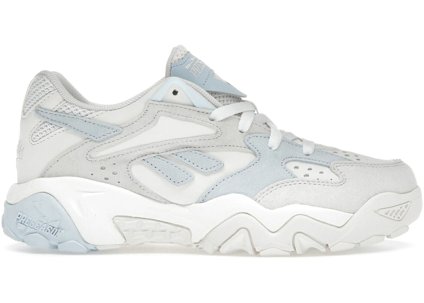 リーボック 青色 ブルー 灰色 グレー スニーカー メンズ REEBOK PRESEASON 94 LOW CHALK GLASS BLUE / CHALK BARELY GREY GLASS BLUE｜スニケス