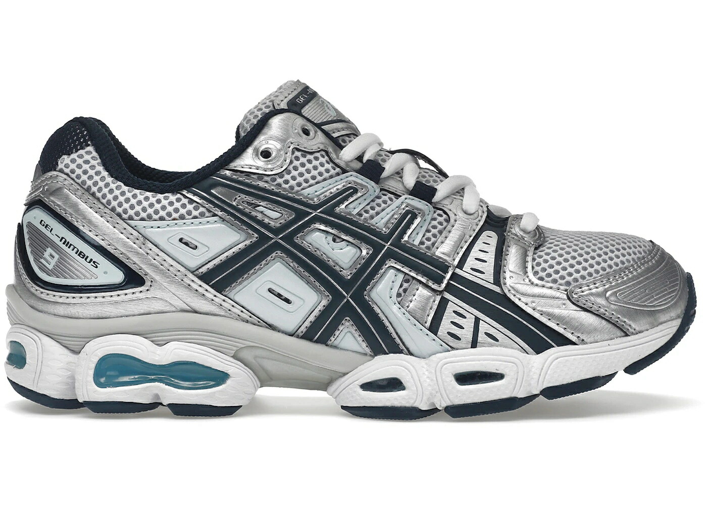 アシックス 純然たる しろがね色 しろがね色 青み 青色 WOMEN\u0027S スニーカー レディース ASICS GEL-NIMBUS 9 PURE SILVER FRENCH BLUE (WOMEN\u0027S) / PURE SILVER FRENCH BLUE (W)