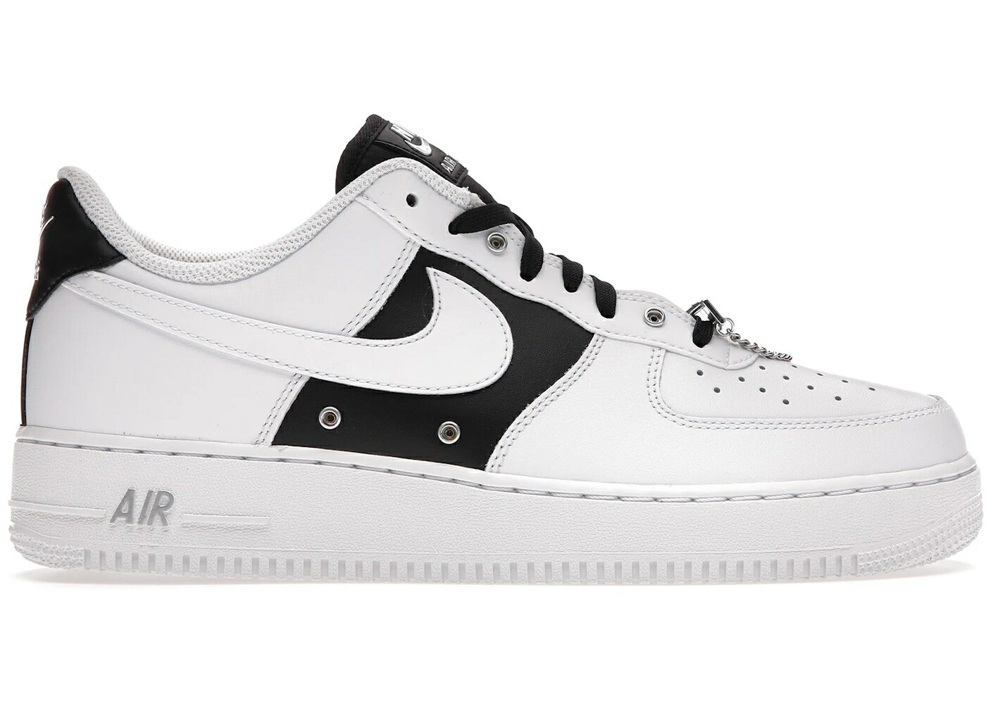ナイキ 銀色 シルバー 白色 ホワイト 黒色 ブラック エアフォース 07 スニーカー メンズ NIKE AIR FORCE 1 LOW PRM SILVER CHAIN / WHITE BLACK METALLIC SILVER