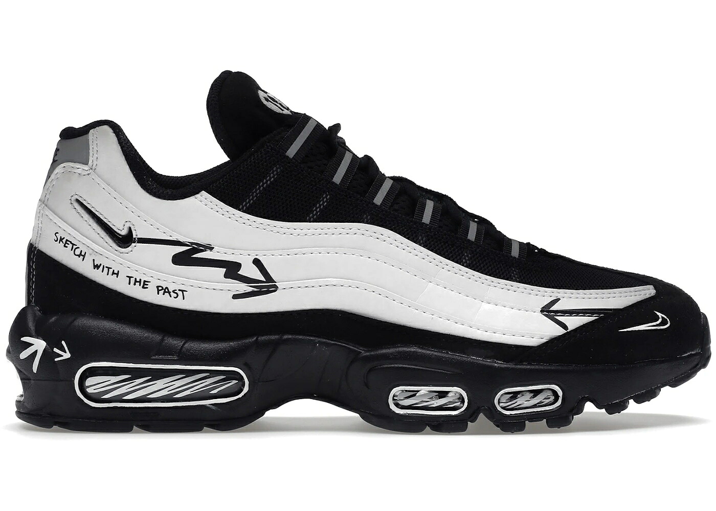 ナイキ マックス 白いこと 白いこと 黒いこと 黒いこと 大気圏マックス スニーカー メンズ NIKE AIR MAX 95 SP FUTURE MOVEMENT SKETCH WITH THE PAST / WHITE BLACK BLACK WHITE
