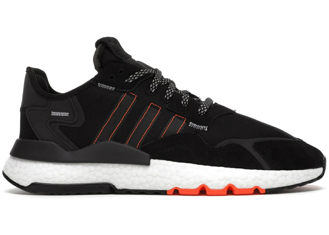 アディダス ジョガーパンツ コア 黒色 ブラック 橙 オレンジ 白色 ホワイト スニーカー メンズ ADIDAS NITE JOGGER CORE BLACK SOLAR ORANGE / CORE BLACK CLOUD WHITE SOLAR｜スニケス