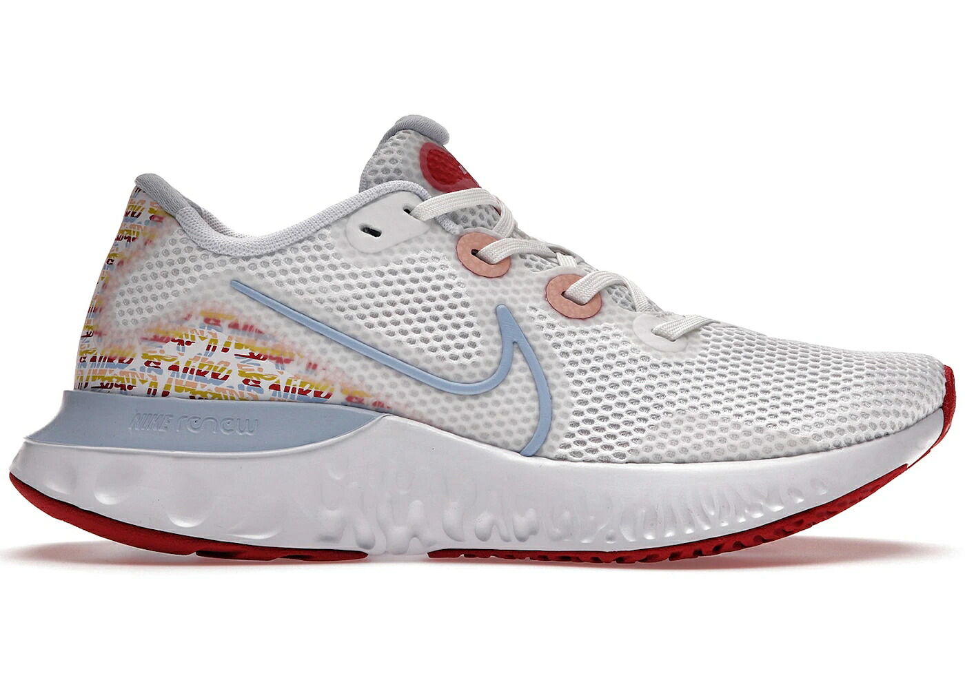 ナイキ 幽客 白いこと 白いこと 貨物自動車 赤 赤いこと スニーカー レディース NIKE RENEW RUN WHITE / WHITE TRACK RED WASHED CORAL