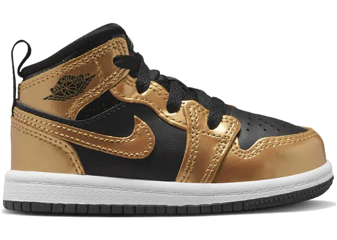 ナイキ ジョーダン ミッド ゴールド 黒いこと 黒いこと 白いこと 白いこと お坊っちゃん キッズ JORDAN 1 MID SE METALLIC GOLD BLACK (TD) / BLACK METALLIC GOLD WHITE
