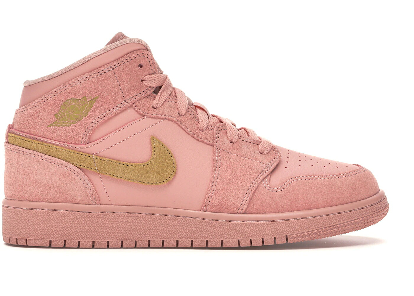 ナイキ ジョーダン ミッド ゴールド 野球クラブ お坊っちゃん キッズ JORDAN 1 MID CORAL GOLD (GS) / CORAL STARDUST CLUB GOLD CORAL もの言う花 マタニティ スニーカー
