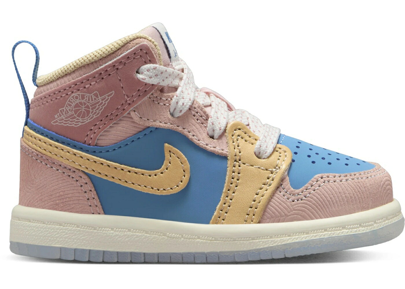 ナイキ ジョーダン ミッド 靴 スニーカー さくら色 オックスフォード 赤 赤いこと お坊っちゃん キッズ JORDAN 1 MID SNEAKER SCHOOL AEGEAN STORM PINK OXFORD RED STARDUST HEMP (TD) / AEGEAN STORM PINK OXFORD RED