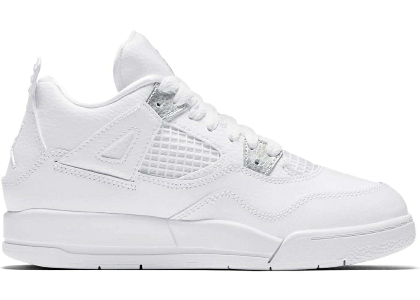 ナイキ ジョーダン ピュア 白色 ホワイト 銀色 シルバー ジュニア キッズ JORDAN 4 RETRO PURE MONEY (2017) (PS) / WHITE METALLIC SILVER PURE ベビー マタニティ スニーカー