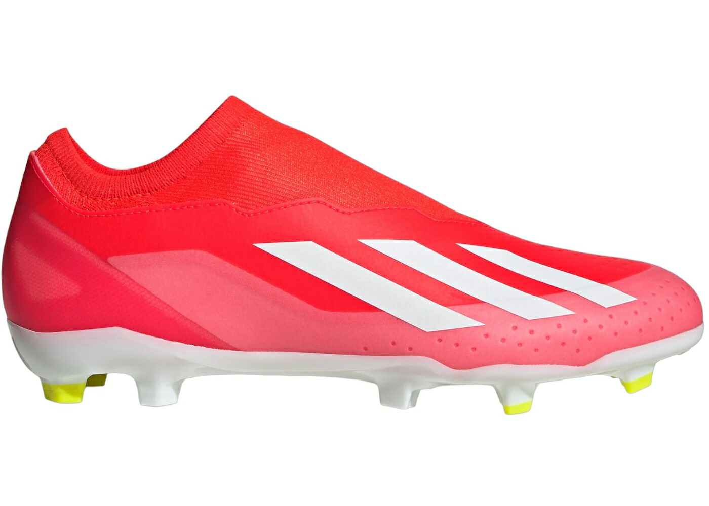アディダス 赤 レッド 白色 ホワイト チーム 黄色 イエロー スニーカー メンズ ADIDAS CRAZYFAST LEAGUE LACELESS FG SOLAR RED CLOUD WHITE TEAM YELLOW / SOLAR RED CLOUD WHITE TEAM SOLAR