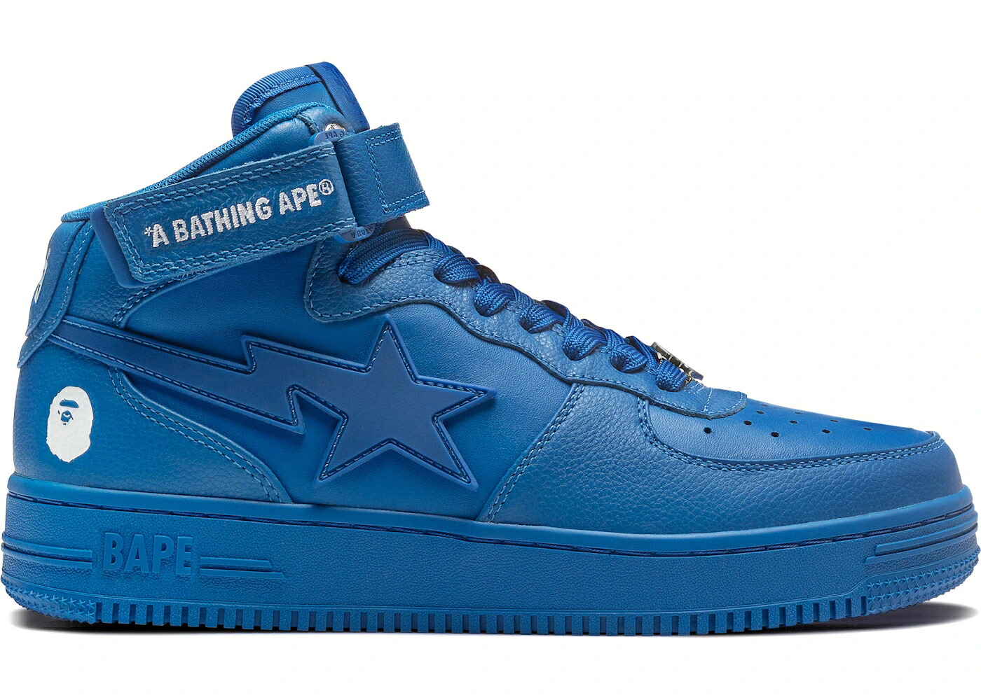 ベイプ ミッド 青色 ブルー 白色 ホワイト スニーカー メンズ BAPE A BATHING APE STA MID BLUE / BLUE WHITE
