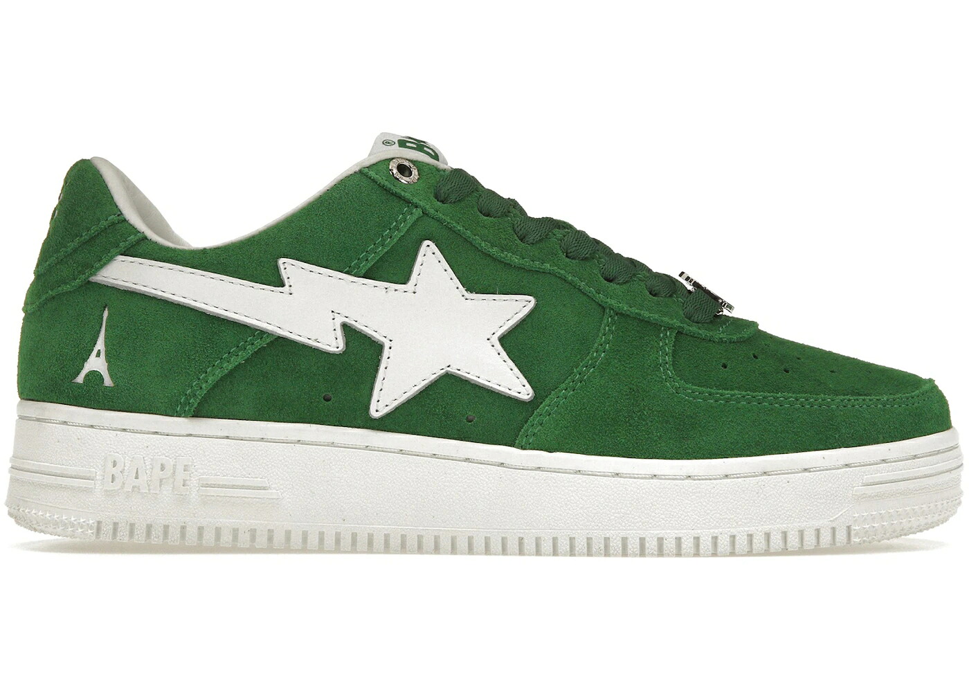 ベイプ 緑 グリーン 白色 ホワイト スニーカー メンズ BAPE A BATHING APE STA LOW HIGHSNOBIETY NOT IN PARIS GREEN / GREEN WHITE
