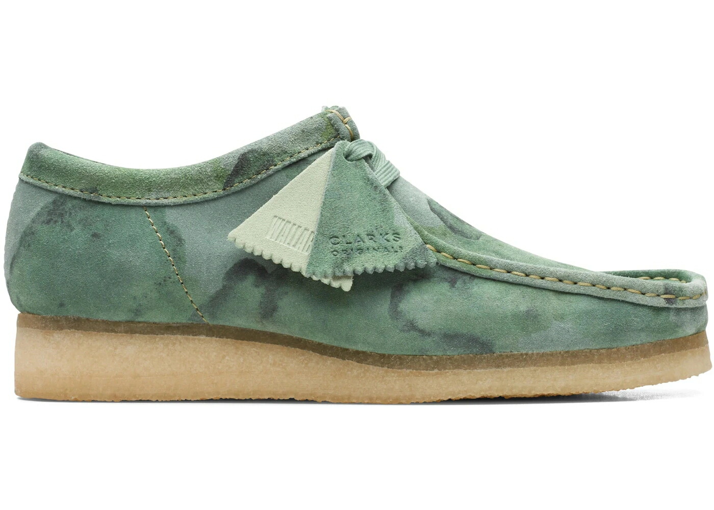 クラークス オリジナルス 緑 緑であること 家鴨柄 スニーカー メンズ CLARKS ORIGINALS WALLABEE GREEN CAMO / GREEN CAMO GREEN
