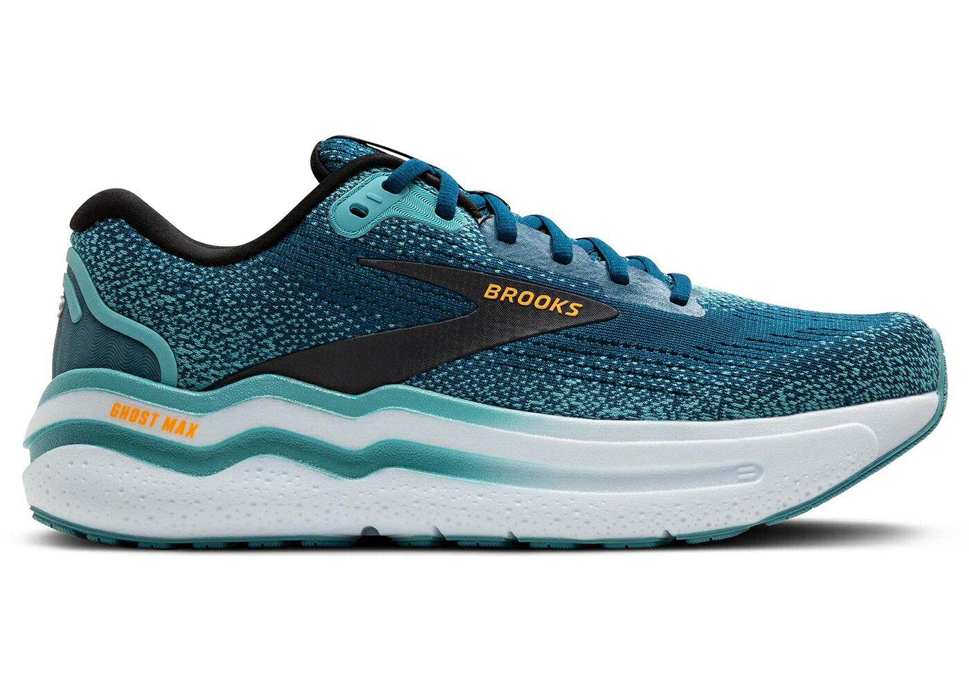 ブルックス マックス 青色 ブルー アクア 橙 オレンジ スニーカー メンズ BROOKS GHOST MAX 2 MOROCCAN BLUE AQUA ORANGE POP / MOROCCAN BLUE AQUA ORANGE POP