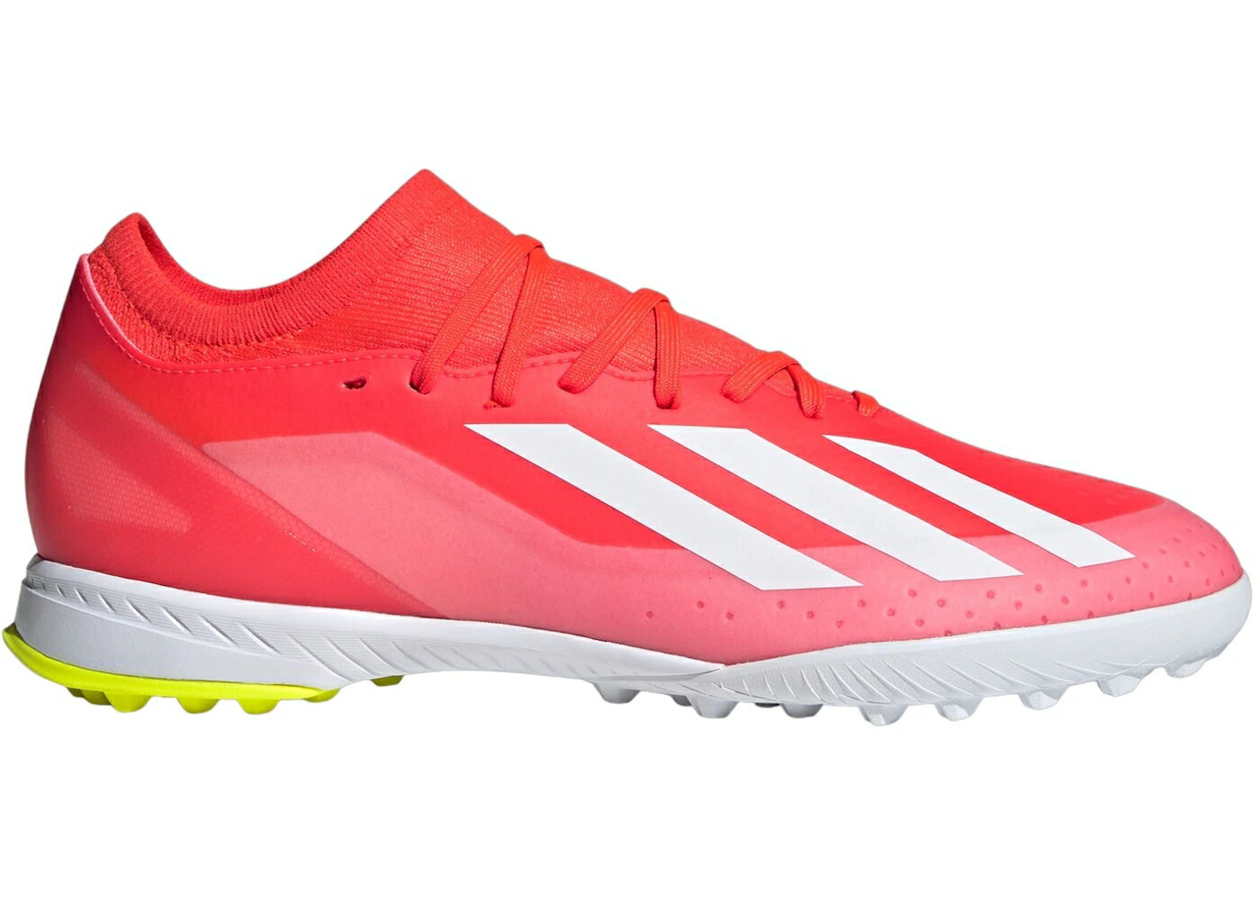 アディダス ターフ 赤 レッド 白色 ホワイト チーム 黄色 イエロー スニーカー メンズ ADIDAS CRAZYFAST LEAGUE TURF SOLAR RED CLOUD WHITE TEAM YELLOW / SOLAR RED CLOUD WHITE TEAM SOLAR