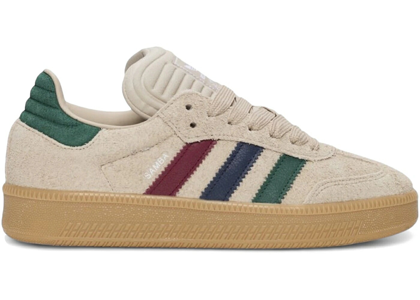アディダス サンバ ベージュ 緑 グリーン ワイン色 バーガンディー スニーカー メンズ ADIDAS SAMBA XLG BEIGE GREEN BURGUNDY / BEIGE GREEN BURGUNDY