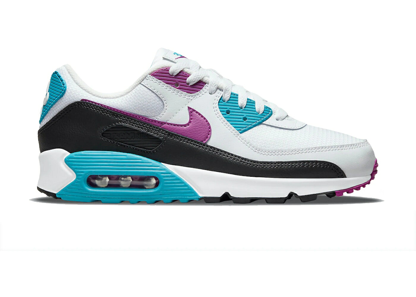 ナイキ マックス 青色 ブルー 白色 ホワイト 黒色 ブラック 紫 パープル エアマックス スニーカー メンズ NIKE AIR MAX 90 LAGOON BLUE / WHITE BLACK BLUE LAGOON PURPLE｜スニケス