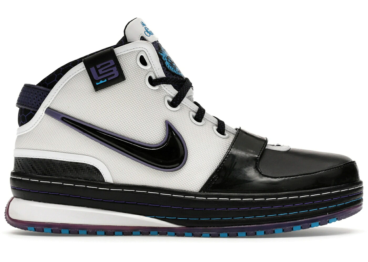 ナイキ レブロン ホーネッツ 白色 ホワイト 黒色 ブラック 紫 パープル オリオン スニーカー メンズ NIKE LEBRON 6 SUMMIT LAKE HORNETS / WHITE BLACK VARSITY PURPLE ORION