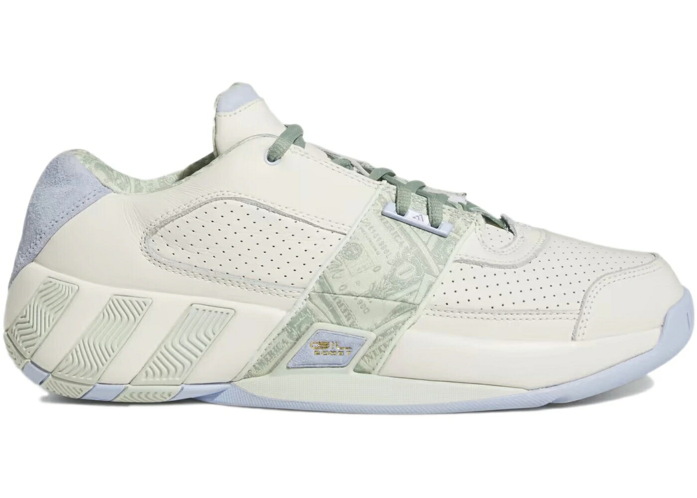 アディダス ゼロ 白色 ホワイト 青色 ブルー スニーカー メンズ ADIDAS AGENT GIL RESTOMOD DAMIAN LILLARD ZERO DOLLAR BILL / CHALK WHITE BLUE DAWN LINEN