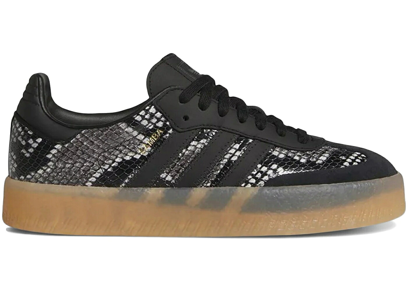 アディダス 黒色 ブラック コア 灰色 グレー WOMEN'S スニーカー レディース ADIDAS SAMBAE SNAKESKIN BLACK (WOMEN'S) / CORE BLACK CORE BLACK GREY FIVE