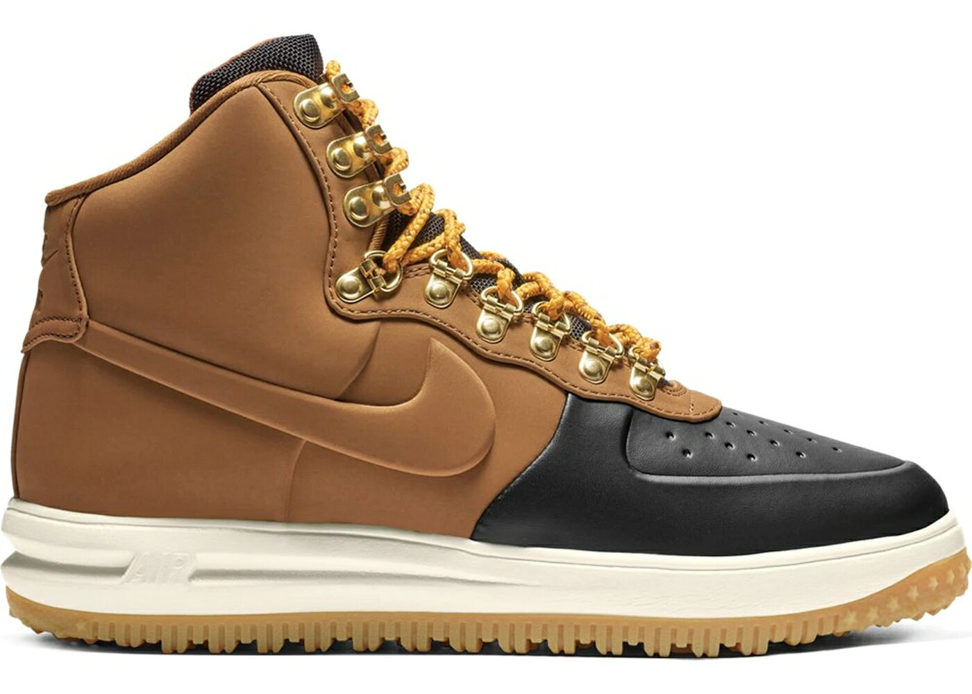 ナイキ ルーナー ルナー 黒色 ブラック 茶色 ブラウン スニーカー メンズ NIKE LUNAR FORCE 1 DUCKBOOT 18 TAN BLACK / BLACK PHANTOM GUM LIGHT BROWN|スニケス