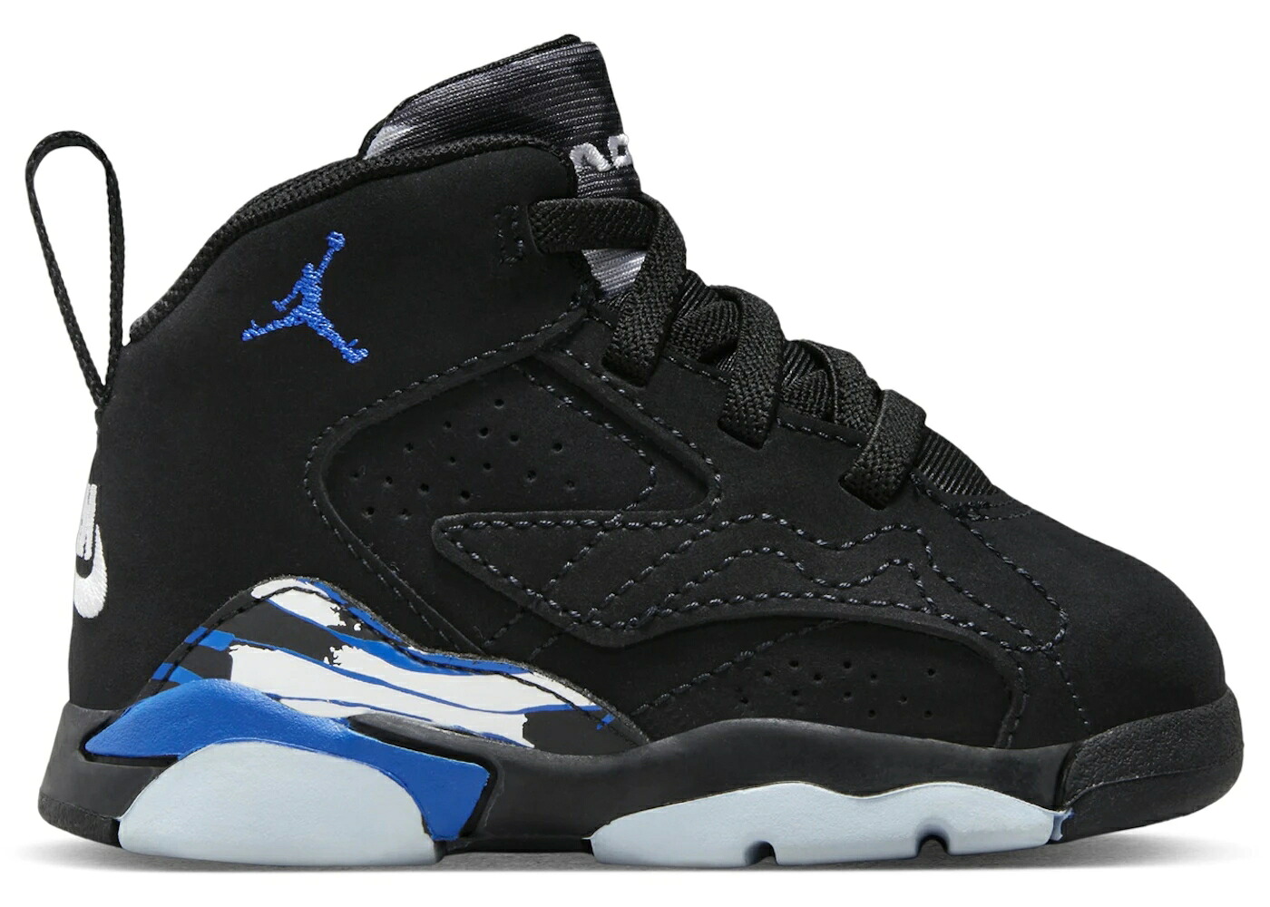 ナイキ ジョーダン ジャンプマン 黒色 ブラック 白色 ホワイト ゲーム ゲームロイヤル 青 ブルー ジュニア キッズ JORDAN JUMPMAN MVP BLACK WHITE GAME ROYAL (TD) / BLACK WHITE GAME ROYAL
