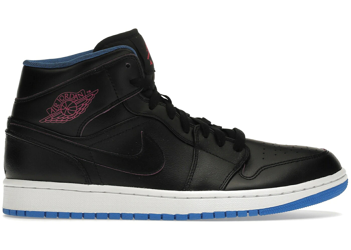 ナイキ ジョーダン ミッド 黒いこと 黒いこと 火の手 サクラ色 青碧 青色 スニーカー メンズ JORDAN 1 RETRO MID RADIO RAHEEM / BLACK FIRE PINK PHOTO BLUE メンズ靴-スニーカー-靴
