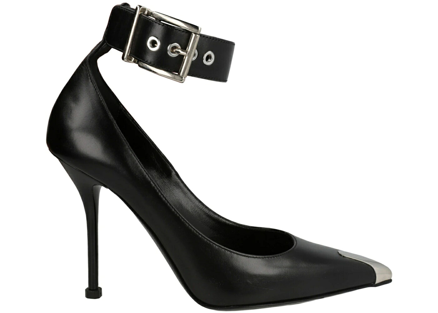 アレキサンダーマックイーン ストラップ 黒色 ブラック 銀色 シルバー WOMEN'S スニーカー レディース ALEXANDER MCQUEEN ALEXANDER MCQUEEN PUNK ANKLE STRAP PUMPS BLACK SILVER (WOMEN'S) / BLACK SILVER