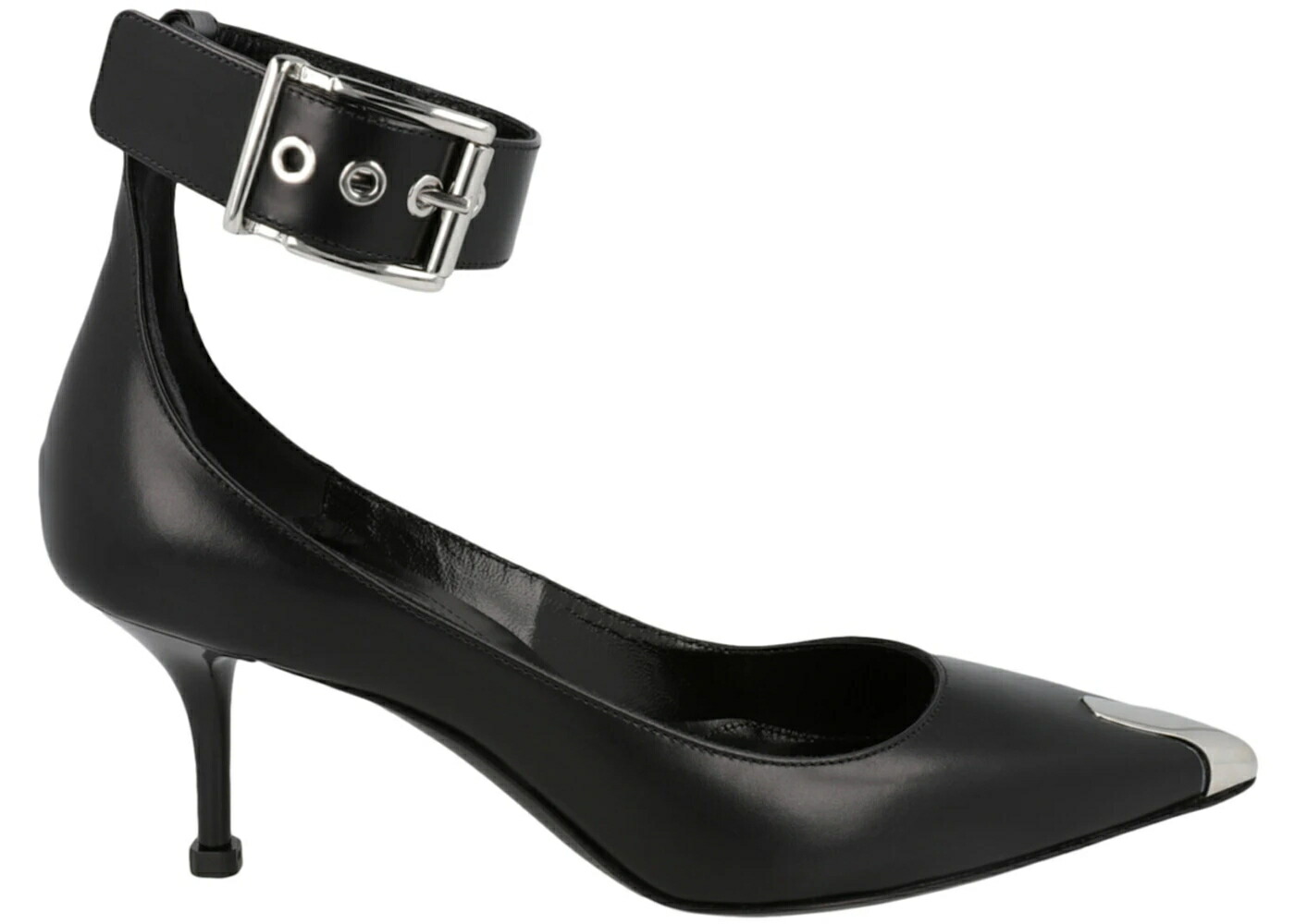 アレキサンダーマックイーン バックル レザー 黒色 ブラック 銀色 シルバー WOMEN'S スニーカー レディース ALEXANDER MCQUEEN ALEXANDER MCQUEEN BUCKLE LEATHER HEELS BLACK SILVER (WOMEN'S) / BLACK SILVER｜スニケス