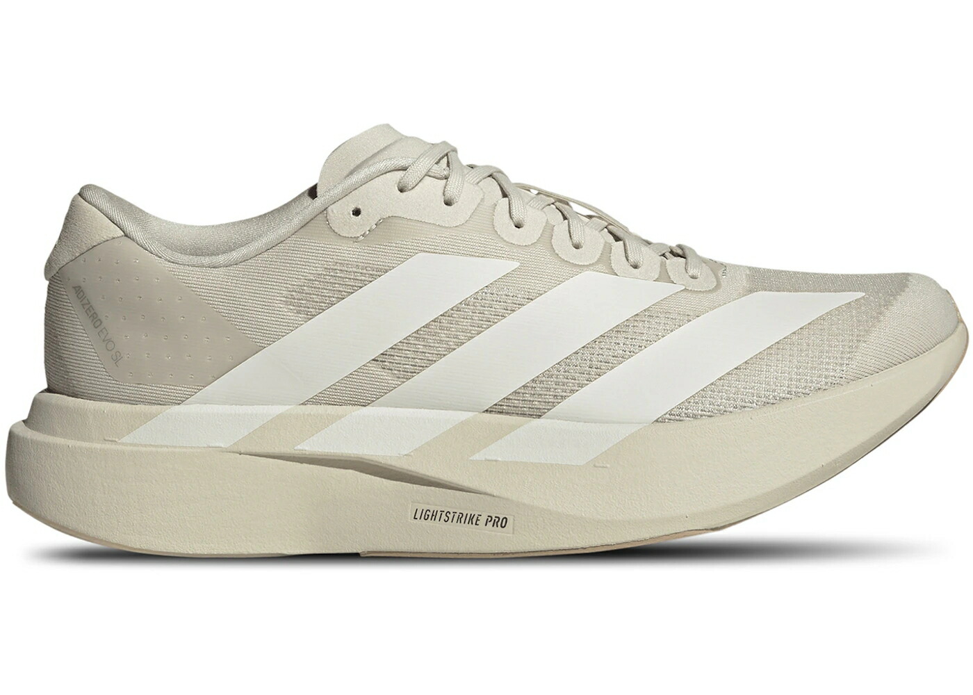 アディダス アディゼロ ウォーム 白色 ホワイト スニーカー メンズ ADIDAS ADIZERO EVO SL ALUMINA WARM SANDSTONE / ALUMINA OFF WHITE WARM SANDSTONE