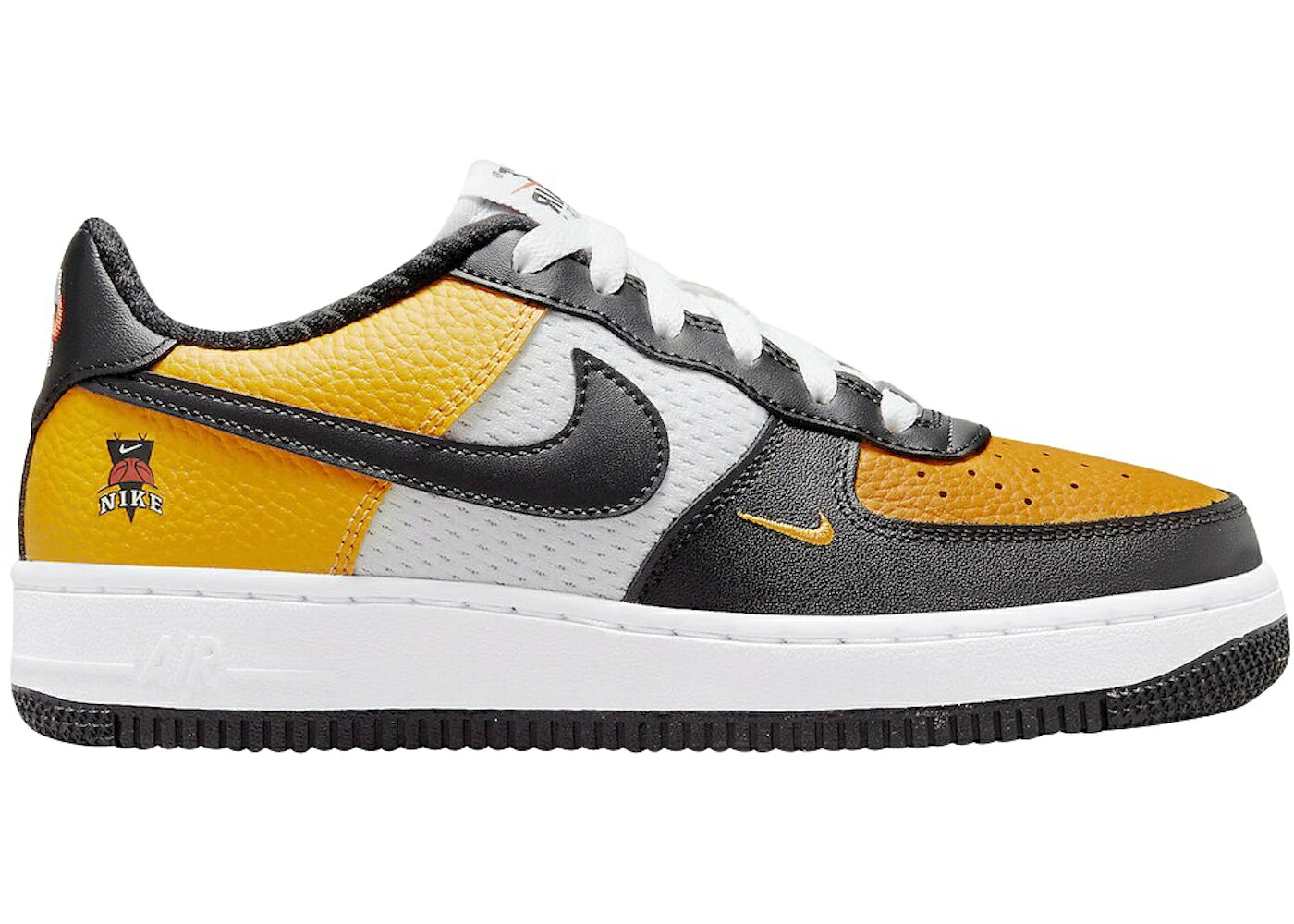ナイキ 黒いこと 黒いこと ゴールド プルオーバー 白いこと 白いこと 空軍 御坊っちゃん キッズ NIKE AIR FORCE 1 LOW BLACK GOLD JERSEY MESH (GS) / WHITE GOLD BLACK もの言う花 マタニティ スニーカー