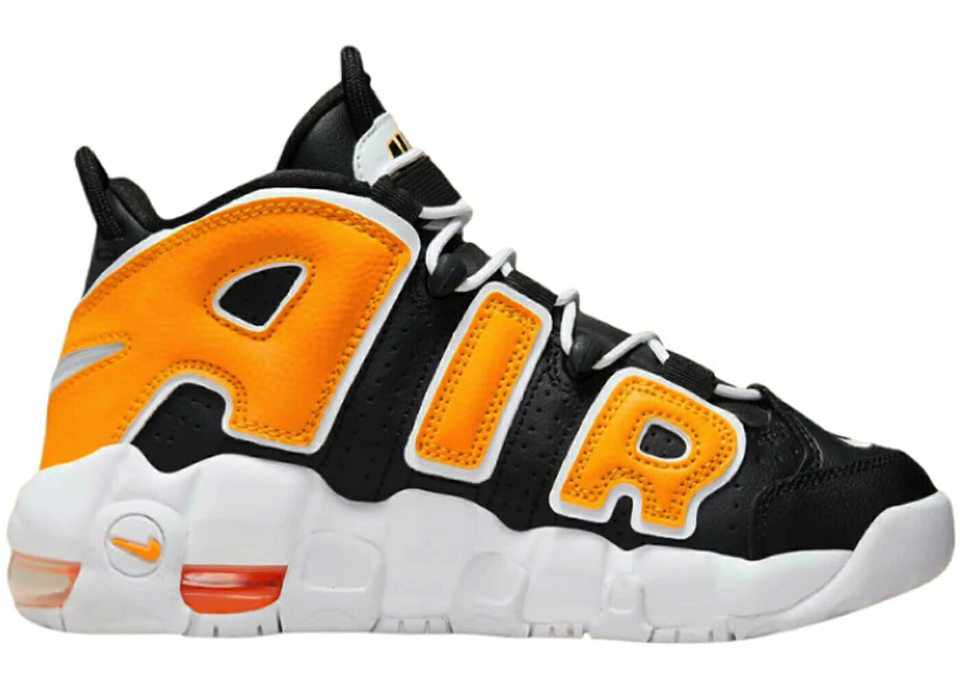 ナイキ アップテンポ 黒色 ブラック ゴールド 白色 ホワイト エアモアアップテンポ モアテン ジュニア キッズ NIKE AIR MORE UPTEMPO BE TRUE TO HER SCHOOL (PS) / BLACK UNIVERSITY GOLD WHITE ベビー マタニ