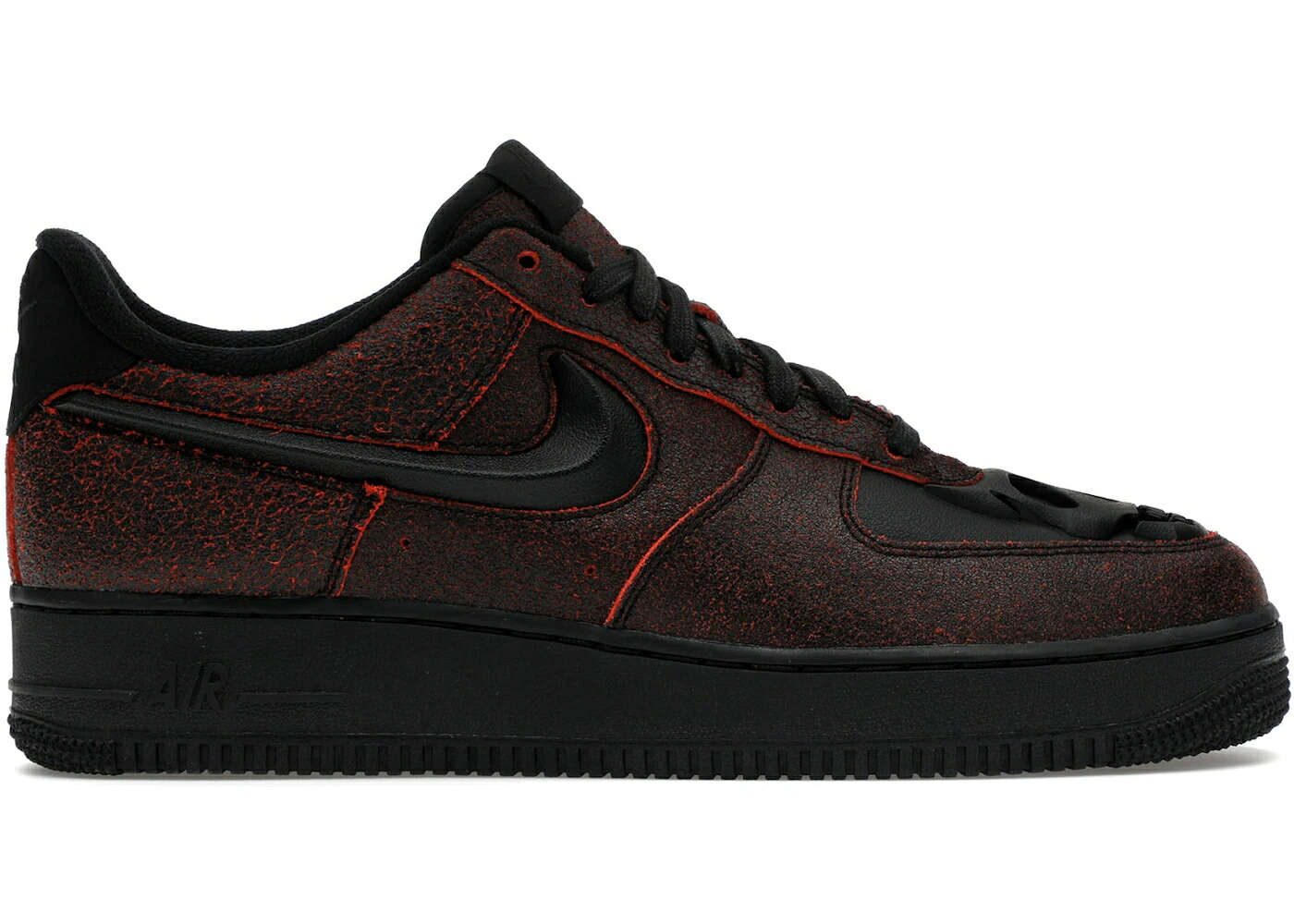 ナイキ 黒いこと 黒いこと クリムゾン 空軍 スニーカー メンズ NIKE AIR FORCE 1 LOW RETRO QS HALLOWEEN SKULL / BLACK BLACK CRIMSON