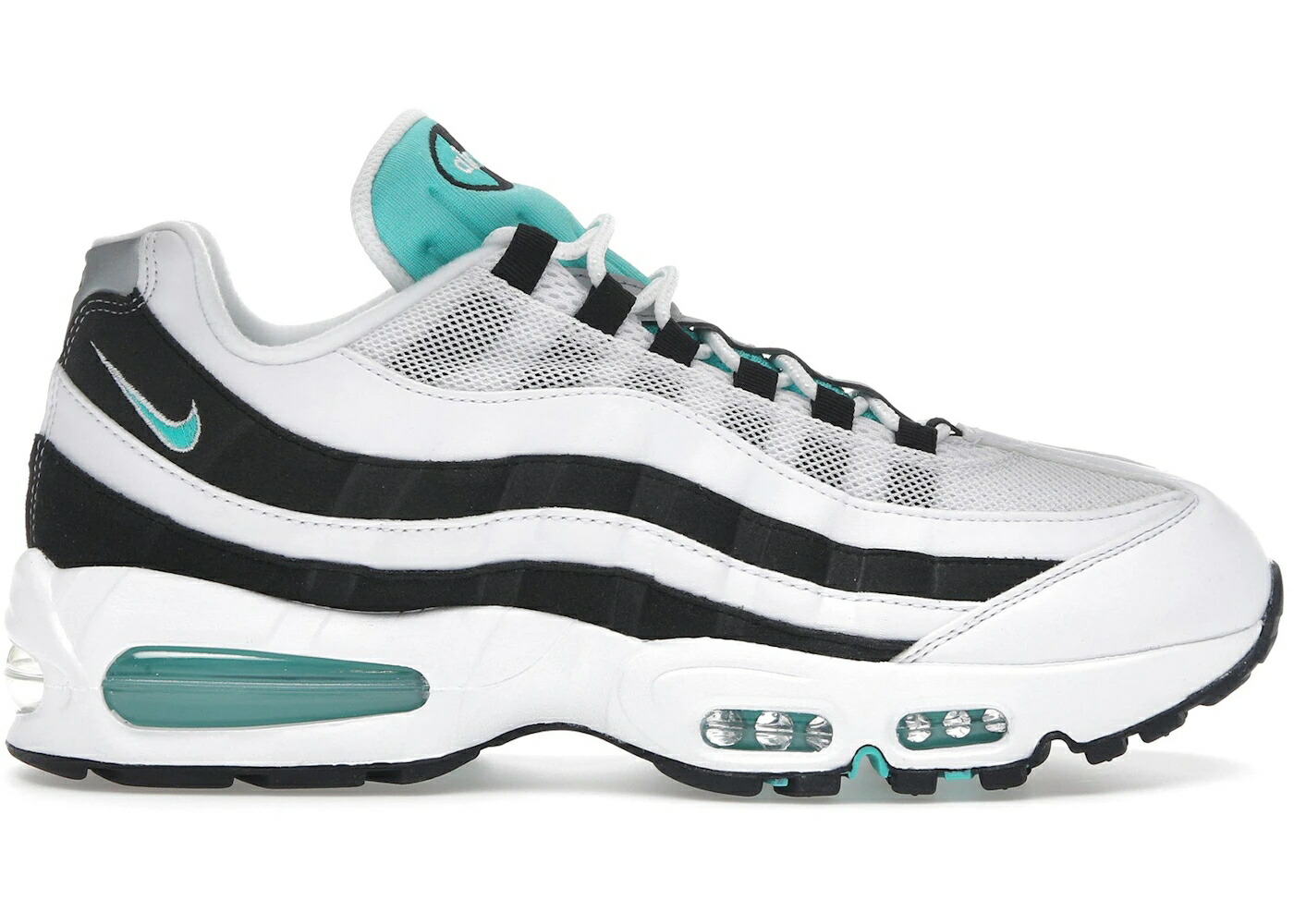 ナイキ マックス バブル 黒色 ブラック 白色 ホワイト 翡翠 ジェード エアマックス スニーカー メンズ NIKE AIR MAX 95 OG BIG BUBBLE BLACK BORDER / WHITE HYPER JADE BLACK METALLIC