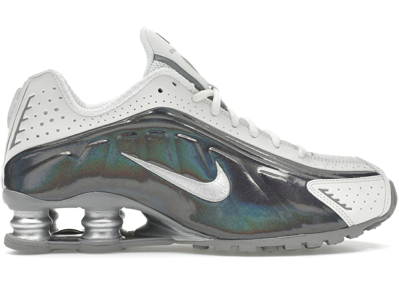 ナイキ ショックス 白いこと 白いこと WOMEN\u0027S スニーカー レディース NIKE SHOX R4 WHITE IRIDESCENT (WOMEN\u0027S) / SUMMIT WHITE HYDRANGEAS METALLIC 靴-スニーカー