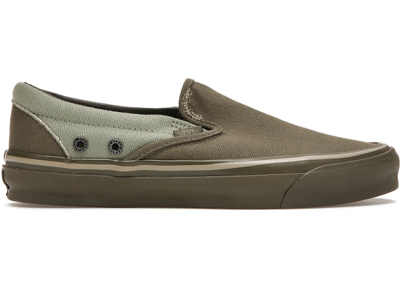 ヴァンズ バンズ 雄捩子 古典派音楽 スリッポン 正規陸軍 スニーカー メンズ VANS VAULT UA OG CLASSIC SLIP-ON LX NIGEL CABOURN ARMY MIX / ARMY MIX