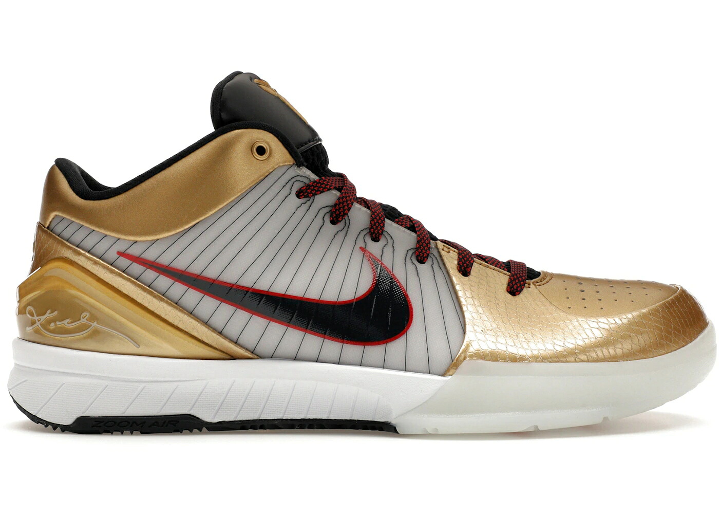 ナイキ コービー プロトロ ゴールド 白色 ホワイト 赤 レッド スニーカー メンズ NIKE KOBE 4 PROTRO GOLD MEDAL (2024) / WHITE DARK OBSIDIAN VARSITY RED