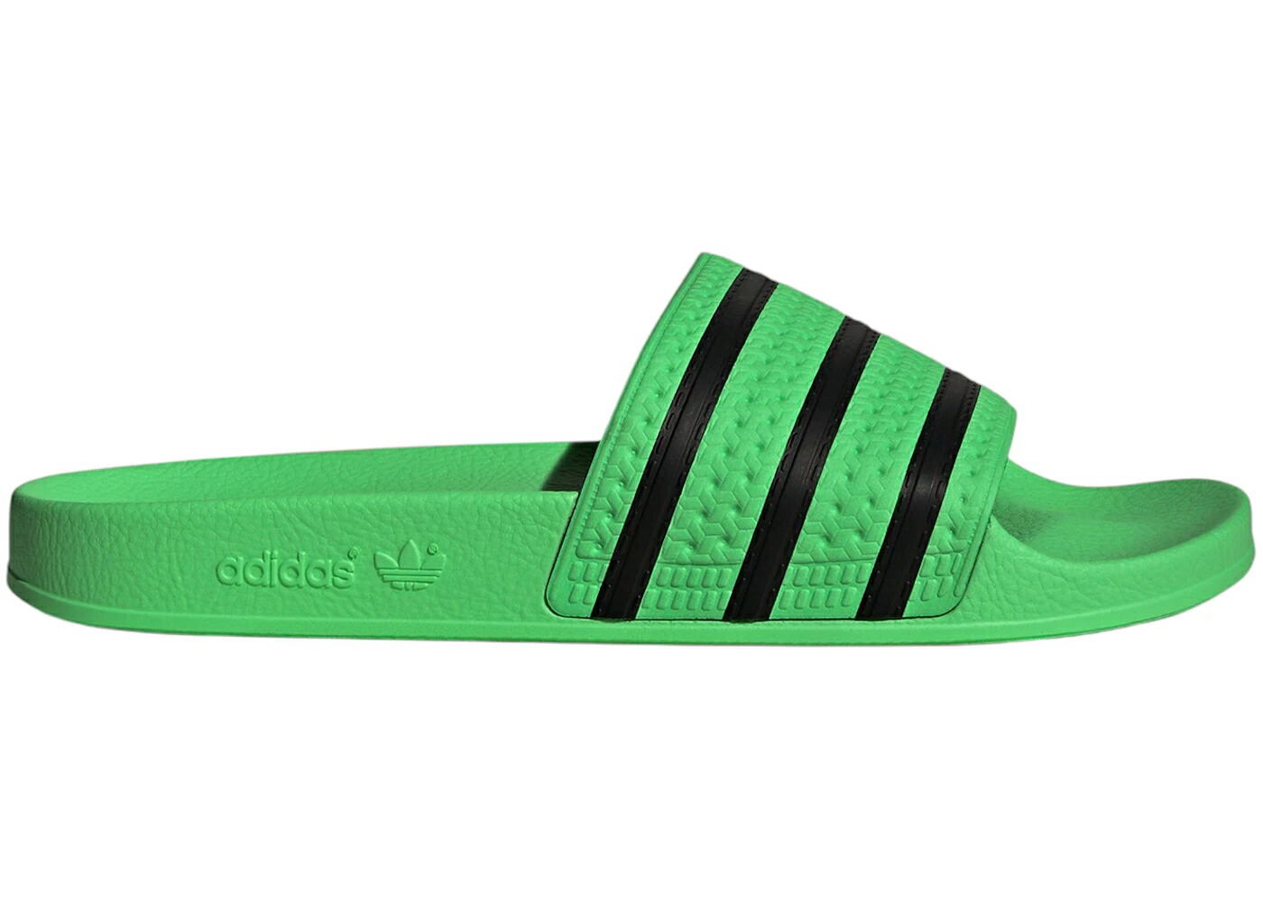 アディダス アディレッタ 緑 グリーン コア 黒色 ブラック スニーカー メンズ ADIDAS ADILETTE SLIDES SCREAMING GREEN CORE BLACK / SCREAMING GREEN CORE BLACK