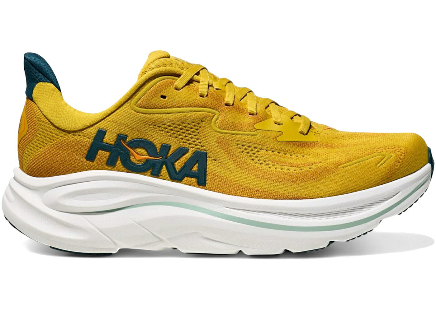 ホカオネオネ 黄味がかった 黄色 ゴールド 縮くれる ウェイブ スニーカー メンズ HOKA ONE ONE HOKA ONE CLIFTON 10 YELLOW GOLD TIDAL WAVE / YELLOW GOLD TIDAL WAVE