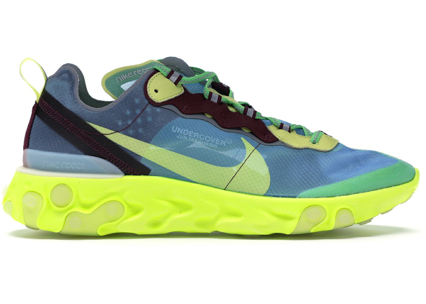 ナイキ リアクト エレメント アンダーカバー 黄色 イエロー ナイト スニーカー メンズ NIKE REACT ELEMENT 87 UNDERCOVER LAKESIDE / LAKESIDE ELECTRIC YELLOW NIGHT