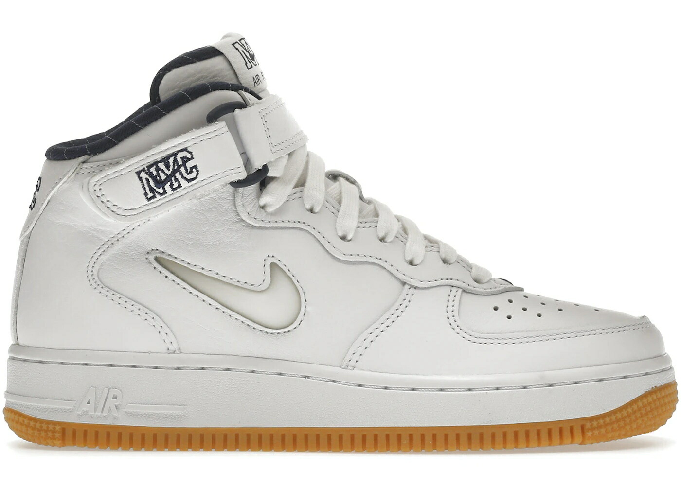 ナイキ ミッド 白色 ホワイト 紺色 ネイビー エアフォース スニーカー メンズ NIKE AIR FORCE 1 MID QS JEWEL NYC WHITE MIDNIGHT NAVY / WHITE WHITE MIDNIGHT NAVY GUM