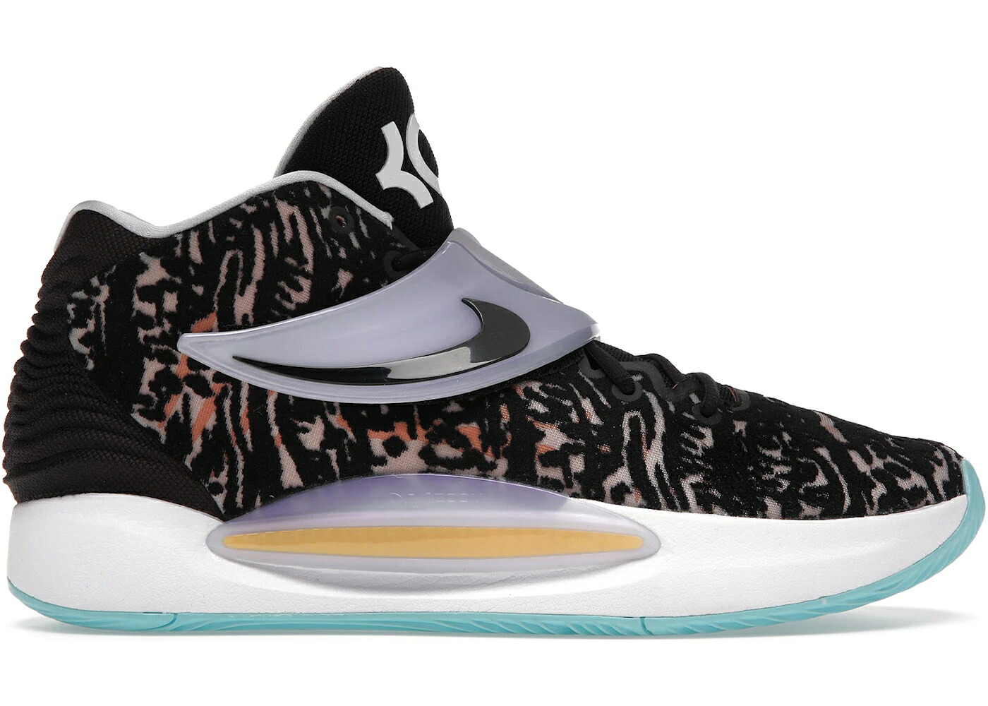 ナイキ 黒いこと 黒いこと 自然的 白いこと 白いこと 青み 青色 スニーカー メンズ NIKE KD 14 FLORAL / BLACK NATURAL WHITE LIGHT BLUE