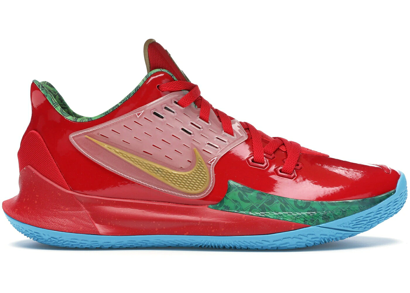 ナイキ カイリー 海綿質シリング 赤 赤いこと ゴールド スニーカー メンズ NIKE KYRIE 2 LOW SPONGEBOB MR KRABS / UNIVERSITY RED METALLIC GOLD