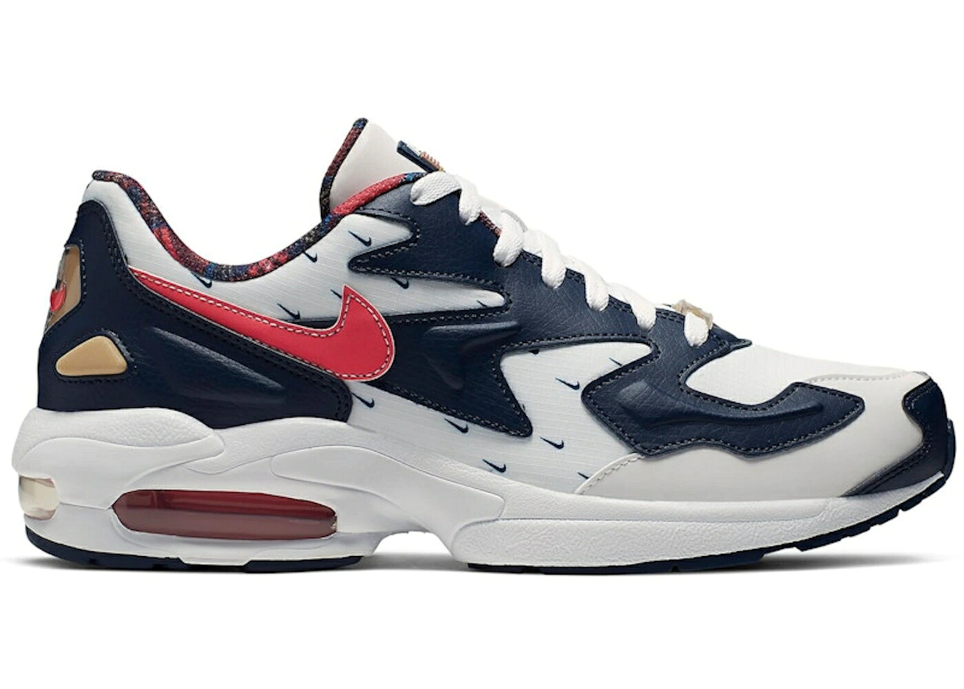 ナイキ 白いこと 白いこと 赤 赤いこと エア湖マックス2 スニーカー メンズ NIKE AIR MAX2 LIGHT USA (2019) / WHITE UNIVERSITY RED METALLIC