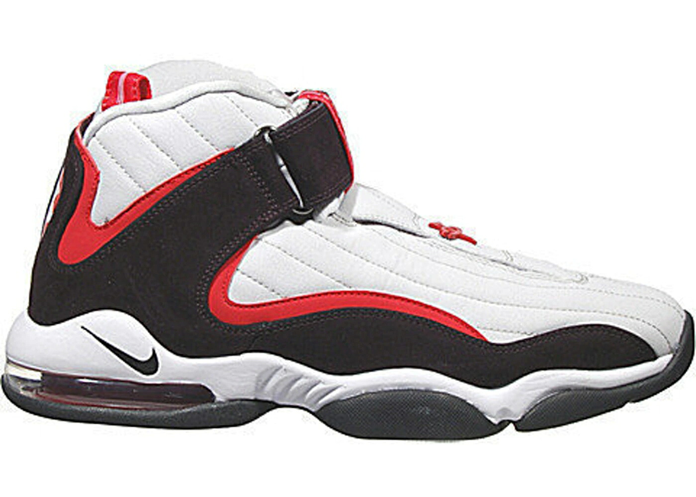 ナイキ ペニー 灰色 グレー 黒色 ブラック 赤 レッド エアペニー スニーカー メンズ NIKE AIR PENNY IV GREY BLACK RED / NEUTRAL GREY BLACK VARSITY RED｜スニケス